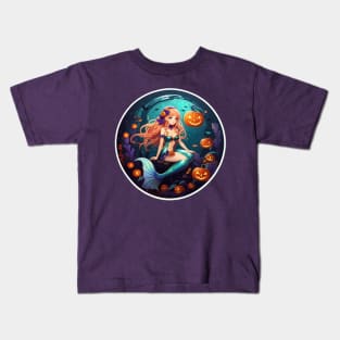 Mermaid Halloween Transformation Kids T-Shirt